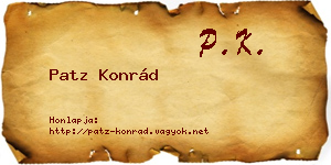 Patz Konrád névjegykártya