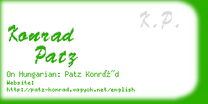 konrad patz business card